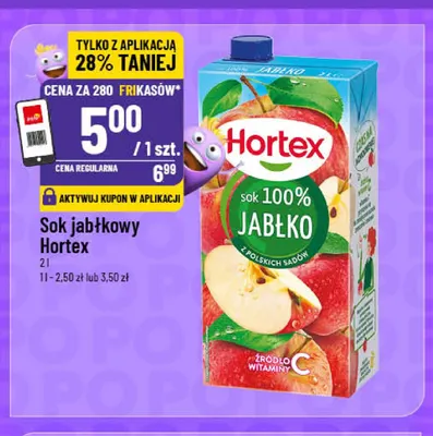 Sok jabłkowy Hortex promocja w POLOmarket