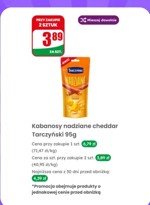 Kabanosy nadziane cheddar promocja w Dino