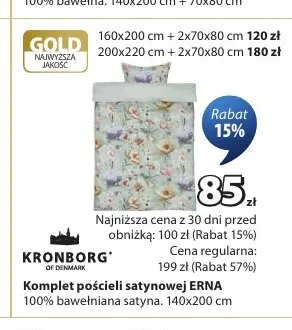 Komplet pościeli satynowej KRONBORG Erna promocja w Jysk