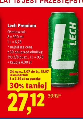 Piwo Lech Premium 8-pak promocja w Lidl