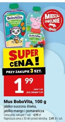 Mus BoboVita jabłko-mango i pomarańcza promocja w Twój Market