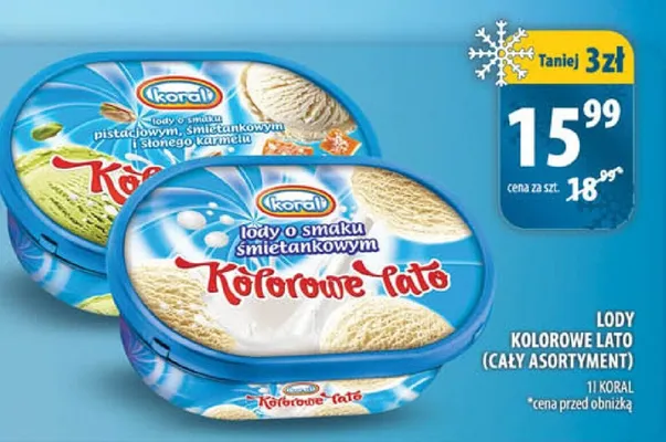 Lody kolorowe lato (cały asortyment) promocja w Arhelan