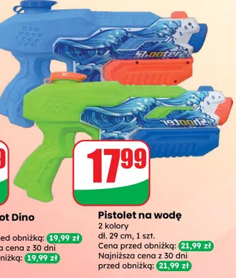 Pistolet na wodę 2 kolory promocja w Dino