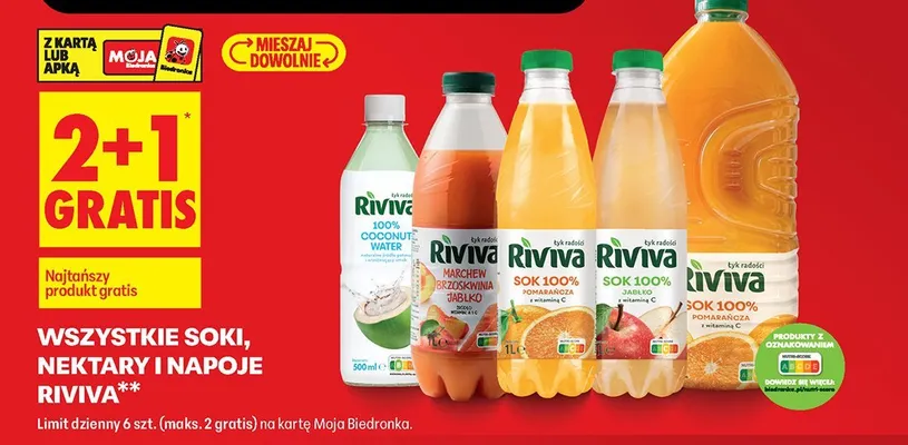 Woda kokosowa Riviva 100% Coconut Water promocja w Biedronka