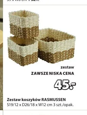Zestaw koszyków RASMUSSEN S19/12xD26/18xW12cm 3-pak promocja w Jysk