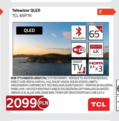 Telewizor QLED TCL 65P7K promocja w kakto.pl