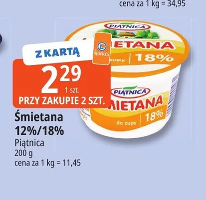 Śmietana 12% Piątnica promocja w Leclerc