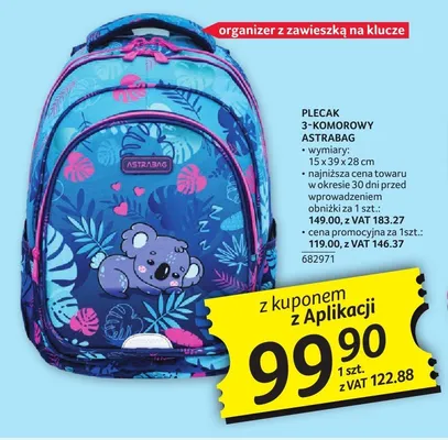 Plecak 3-komorowy Astrabag Koala promocja w Selgros