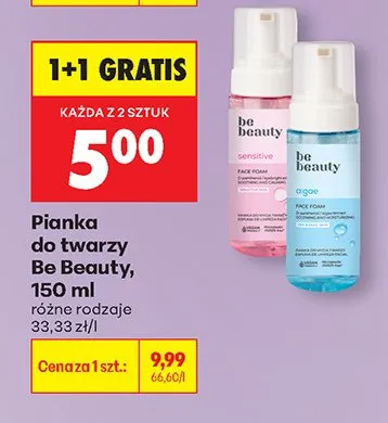 Pianka do twarzy różne rodzaje 1+1 GRATIS promocja w Biedronka