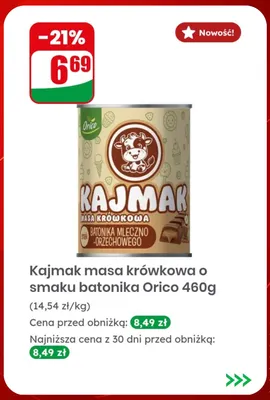 Kajmak masa krówkowa o smaku batonika Orico promocja w Dino