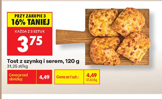 Tost z szynką i serem promocja w Biedronka