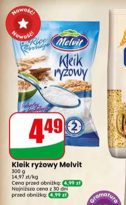 Kleik ryżowy Melvit promocja w Dino