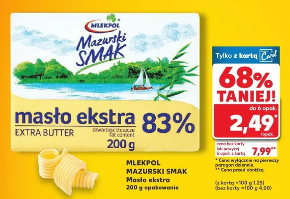 Masło ekstra Mazurski Smak promocja w Kaufland