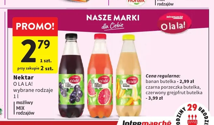 Nektar czerwony grejpfrut O la la! promocja w Intermarche