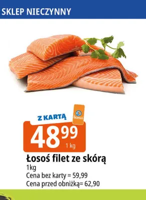 Łosoś filet ze skórą promocja w Leclerc