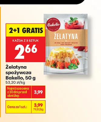 Żelatyna spożywcza Bakello promocja w Biedronka