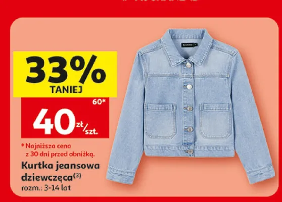 Kurtka jeansowa dziewczęca Inextenso promocja w Auchan