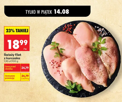 Świeży filet z kurczaka promocja w Biedronka