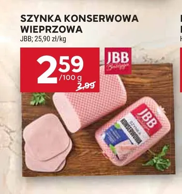 Szynka konserwowa wieprzowa JBB promocja w Stokrotka