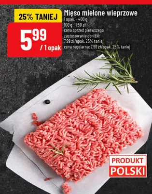 Mięso mielone wieprzowe promocja w POLOmarket