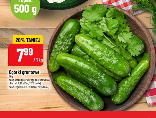 Ogórki gruntowe promocja w POLOmarket