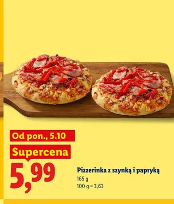 Pizzerinka z szynką i papryką promocja w Lidl