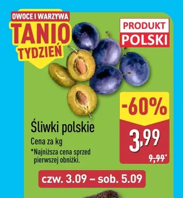 Śliwki polskie promocja w Aldi