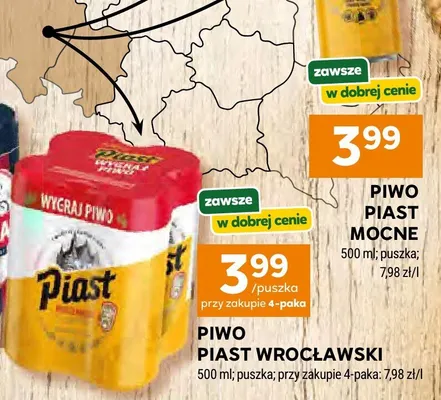 Piwo Piast Wrocławski puszka promocja w Stokrotka