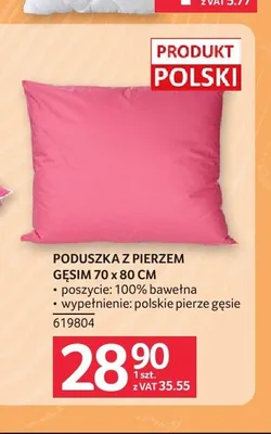 Poduszka z pierzem gęsim 70x80 cm promocja w Selgros