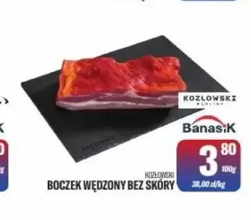 Boczek wędzony bez skóry Kozłowski promocja w Tomi Markt