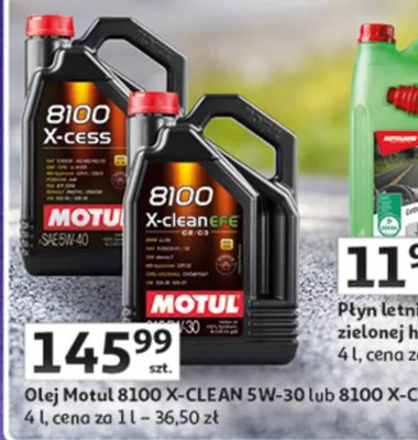 Olej Motul 8100 X-CLEAN 5W-30 lub 8100 X-CESS 5W-40 4L promocja w Auchan