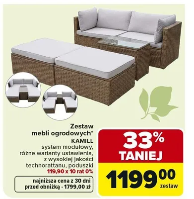 Zestaw mebli ogrodowych Kamill promocja w Carrefour Market