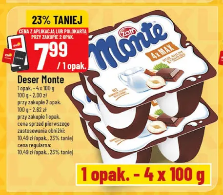 Deser Monte Zott MAX 4-pak promocja w POLOmarket