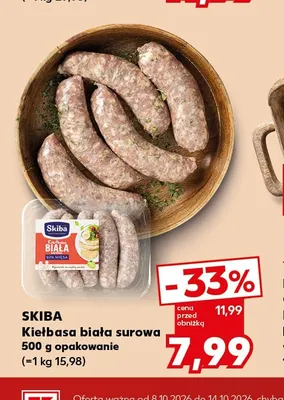 Kiełbasa biała surowa Skiba promocja w Kaufland