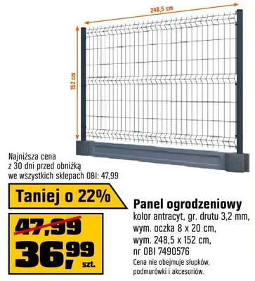 Panel ogrodzeniowy promocja w OBI
