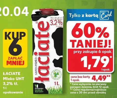 Mleko UHT 3,2% tł. promocja w Kaufland