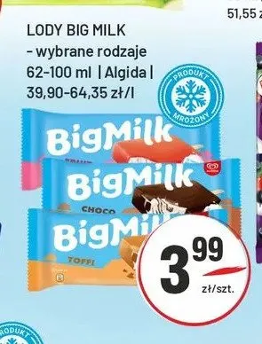 Lody Big Milk Toffi promocja w Sedal