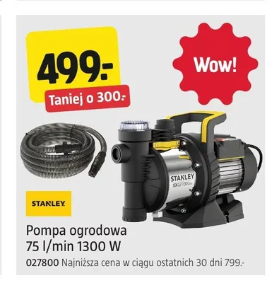 Pompa ogrodowa Stanley promocja w Jula