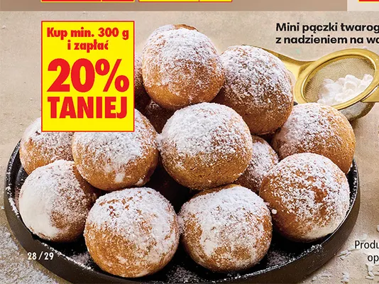 Mini pączki twarogowe z nadzieniem na wagę promocja w Biedronka