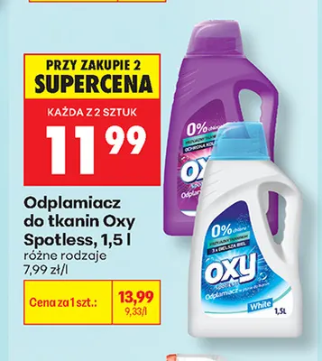 Odplamiacz do tkanin Oxy Spotless promocja w Biedronka