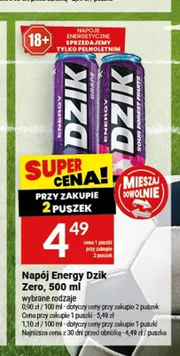 Napój energetyczny Dzik Energy Zero Sour Forest Fruits 500 ml promocja w Twój Market