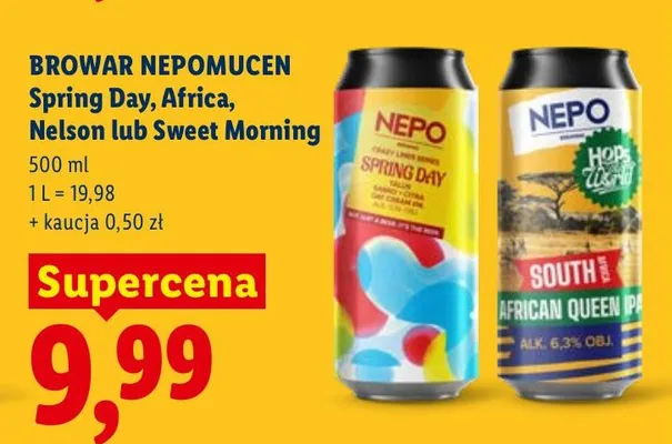 Piwo Spring Day, Africa, Nelson lub Sweet Morning promocja w Lidl