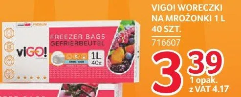 Woreczki VIGO! WORECZKI NA MROŻONKI 1 L 40 SZT. promocja w Selgros