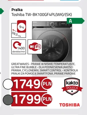 Pralka Toshiba TW-BK100GF4PL(WK) promocja w kakto.pl