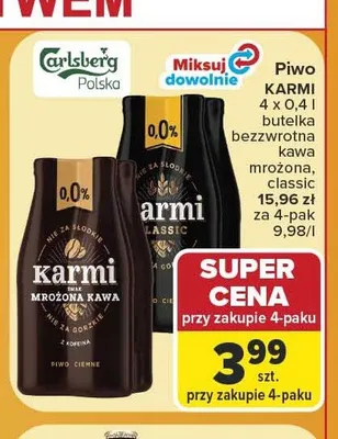 Piwo bezalkoholowe Karmi Mrożona Kawa 4-pak promocja w Carrefour Market