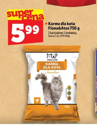 Karma dla kota Fiona & Atos z wołowiną promocja w TOPAZ