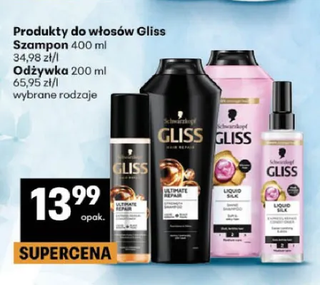 Odżywka do włosów Gliss Liquid Silk promocja w Delikatesy Centrum