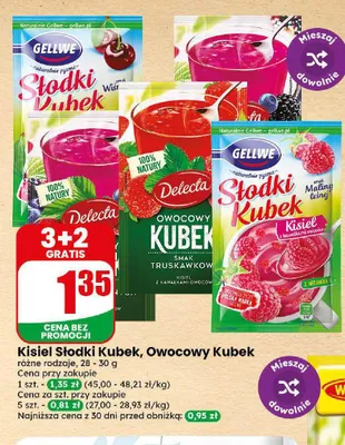 Kisiel Słodki Kubek Gellwe malina leśna promocja w Dino