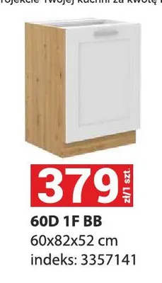 Szafka 60D 1F BB 60x82x52cm promocja w Merkury Market