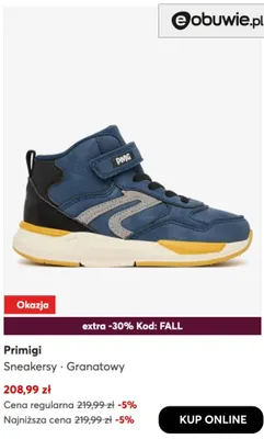 Sneakersy granatowe Primigi promocja w eobuwie.pl